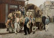 Louis Carrier-Belleuse Porteurs de farine. Scxne parisienne (Flour carriers. Scene from Paris). oil on canvas